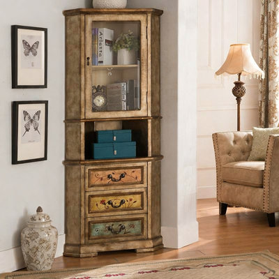 Gold Solid Wood+Glass Display Cases