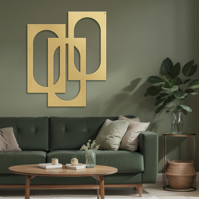 Décoration murale en métal, H 30 po x l 20 po x P 0,05 po, Or