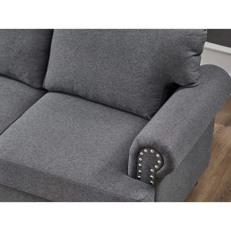 Causeuse rembourrée 60 po, Gris