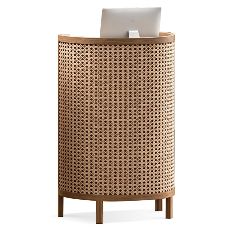 Rustic Half-Circle Manufactured Wood Reception Desk