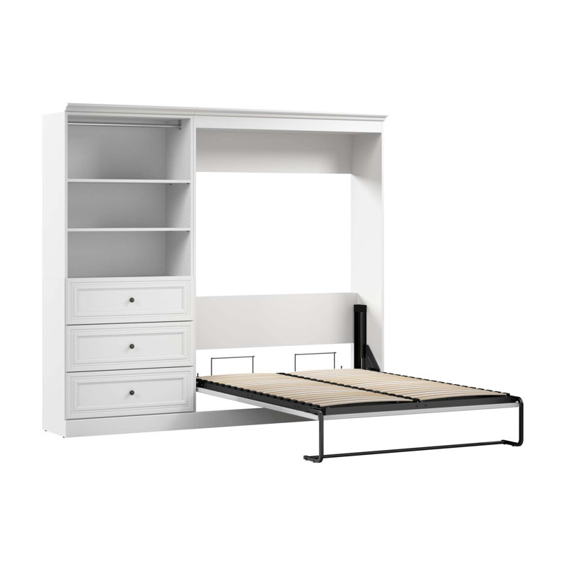 Lit escamotable Alvaretta, Double, Blanc