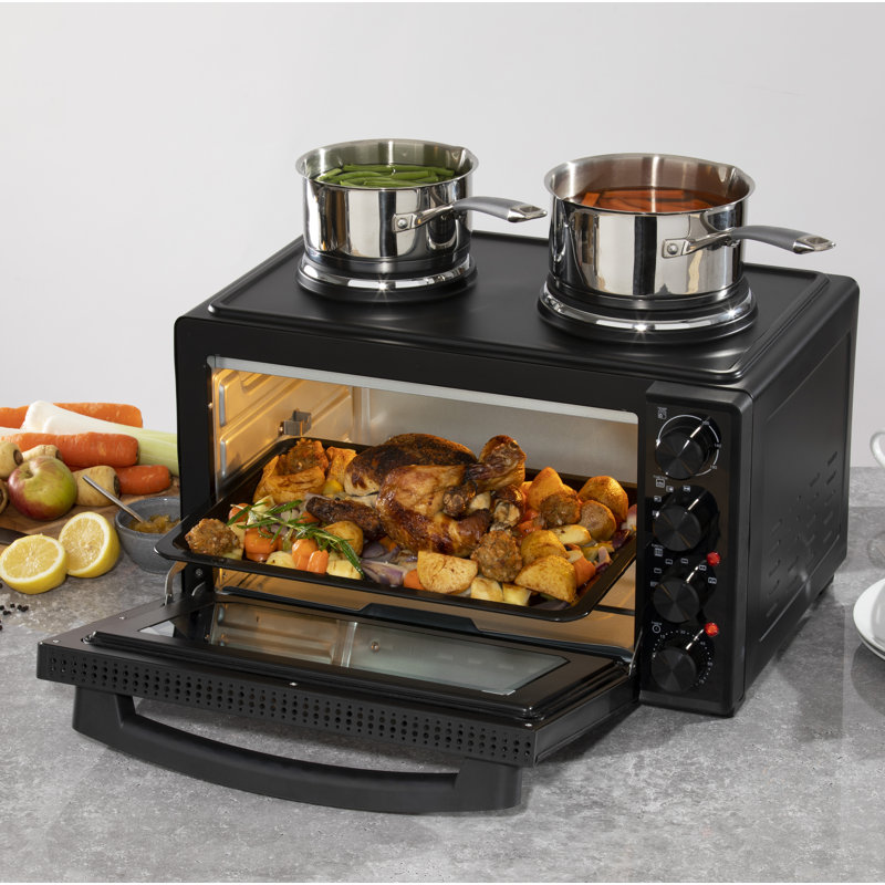 Daewoo 1500W 32L Electric Oven & 1000W & 600W Hot Plate Hobs 90-230 Degrees 60min Timer