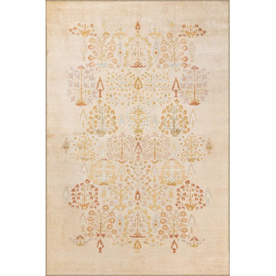 Washable Nature Themed Traditional Woven Area Rug