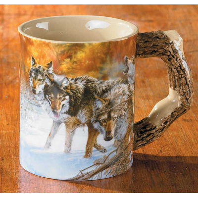Body Language Wolf Sculpted Gift Coffee Mug