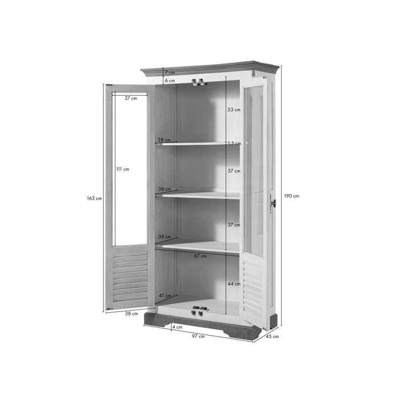 Toulouse Display Cabinet, Lacquered White