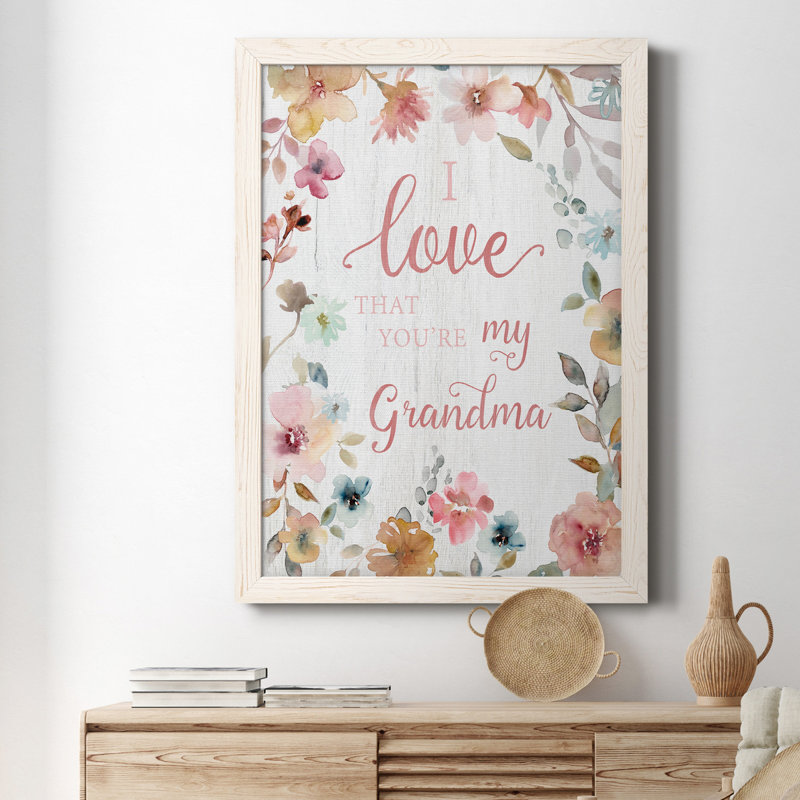 «Love Grandma», art textuel sur toile, Blanc, H 31,5 po x l 23,5 po x P 1,5 po