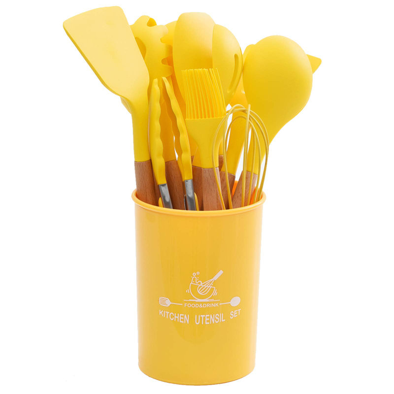 Belfry Kitchen Bennett 12 Utensil Set, Yellow