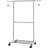 Extendable Rolling Garment Rack With Wheels And Bottom Shelves, Chrome