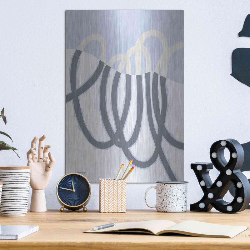 Red Barrel Studio® «Loops I» par Kathy Ferguson, art mural en métal, H 16 po x l 12 po