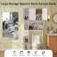 Freestanding Over The Toilet Storage,Bathroom Organizer With 4 Doors & 3 Open Compartments, Adjustable Shelf and Tissue Holder,White