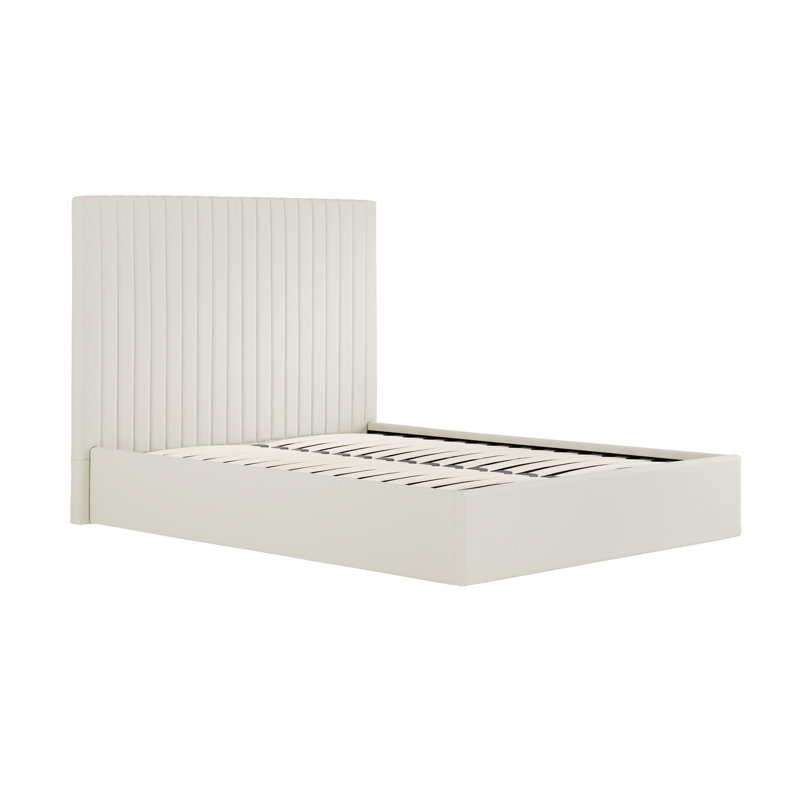 BERLIN TALL UPHOLSTERED OTTOMAN BED, Double (4'6), White