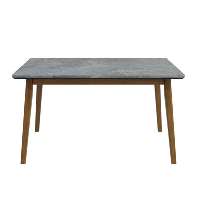 Mid-Century Modern Dining Table with Smart Top and Solid Wood Legs