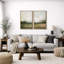 «Minimal Landscape», art à l'aquarelle vert pâle, images murales minimalistes classiques simples, impression sur toile encadrée, ensemble de 2 pièces, 16 x 24 x 2, 24 x 36 x 2-71660346-72652890