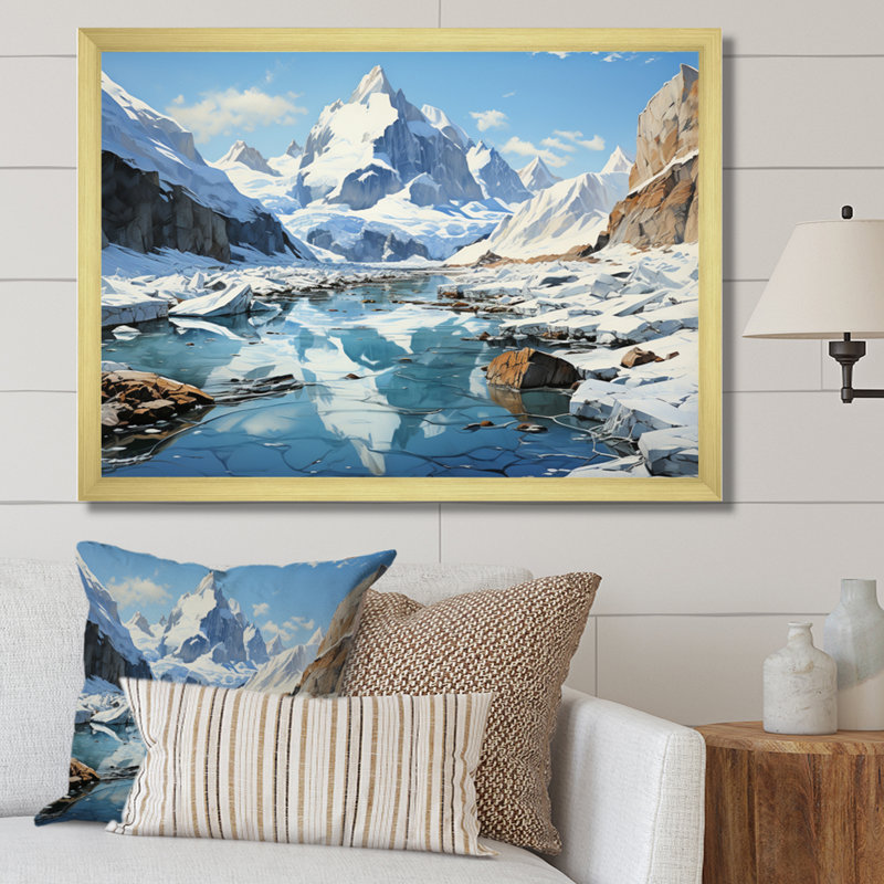 Biagiano Glacier Arctic Reflections - impression, H 34 po x l 44 po x P 1,5 po, Cadre doré simple