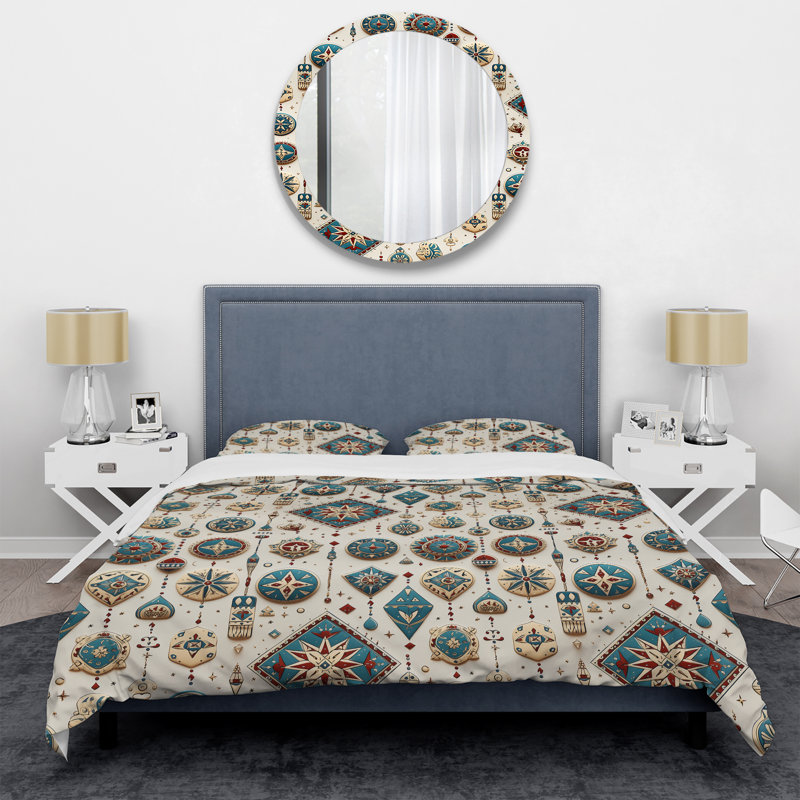 Ensemble de housse de couette motif marocain nomade marocain, Housse de couette pour grand lit et 2 taies décor