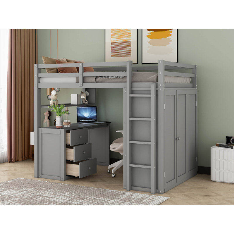 Lit mezzanine double Clapton Kids, Gris