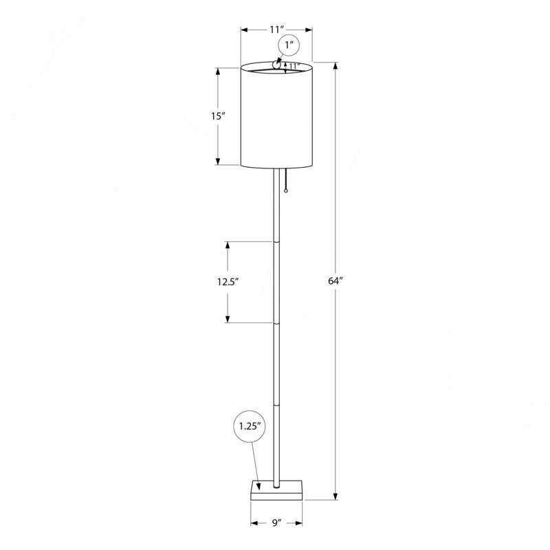 Lighting, 62"H, Brass Metal, Ivory / Cream Shade, Contemporary