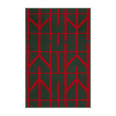 Machine Washable Trellis Green Area Rug