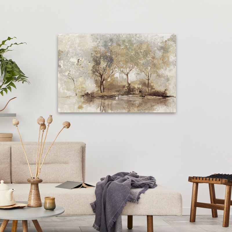Golden Hour, paysage, arbre, nature, peinture, art impressionniste contemporain, H 36 po x l 24 po