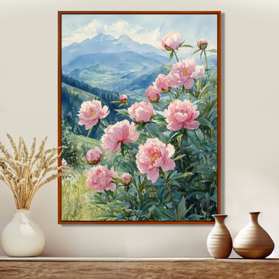 Pivoines dans la haute crête V - pivoines, art mural