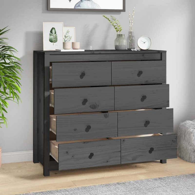 100cm Solid Wood Sideboard, Grey