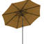 Parasol de patio brun clair de 9 pi 3 po avec manivelle, inclinaison à bouton-poussoir pour terrasse, jardin, terrasses idéales pour la pelouse et les jardins, 3 parasols