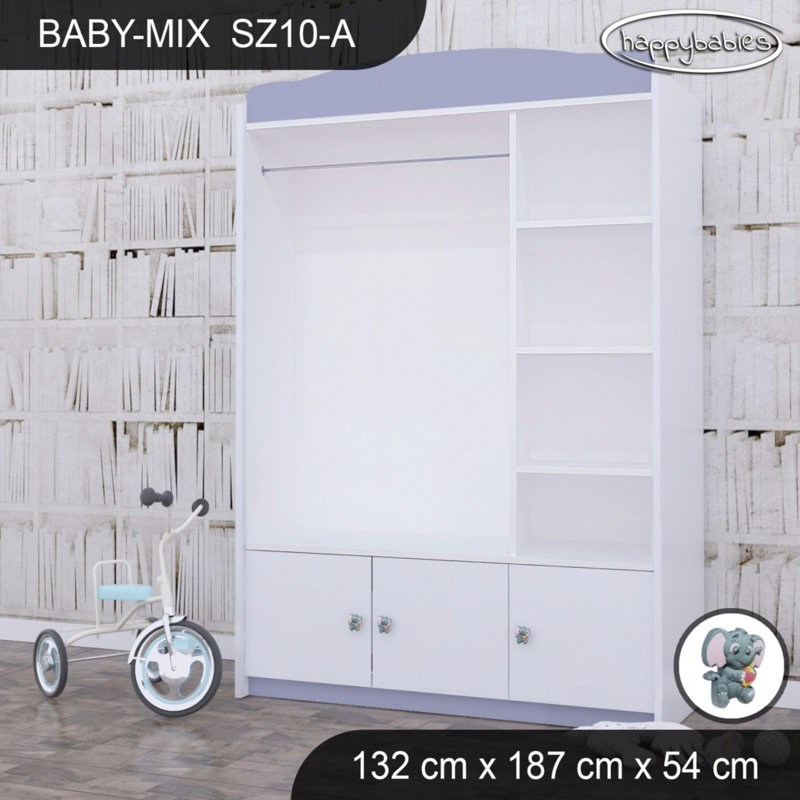 Baby 6 Door Wardrobe, Purple/White