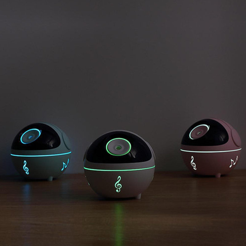 Humidificateur de table musical avec lumière DEL, Rose