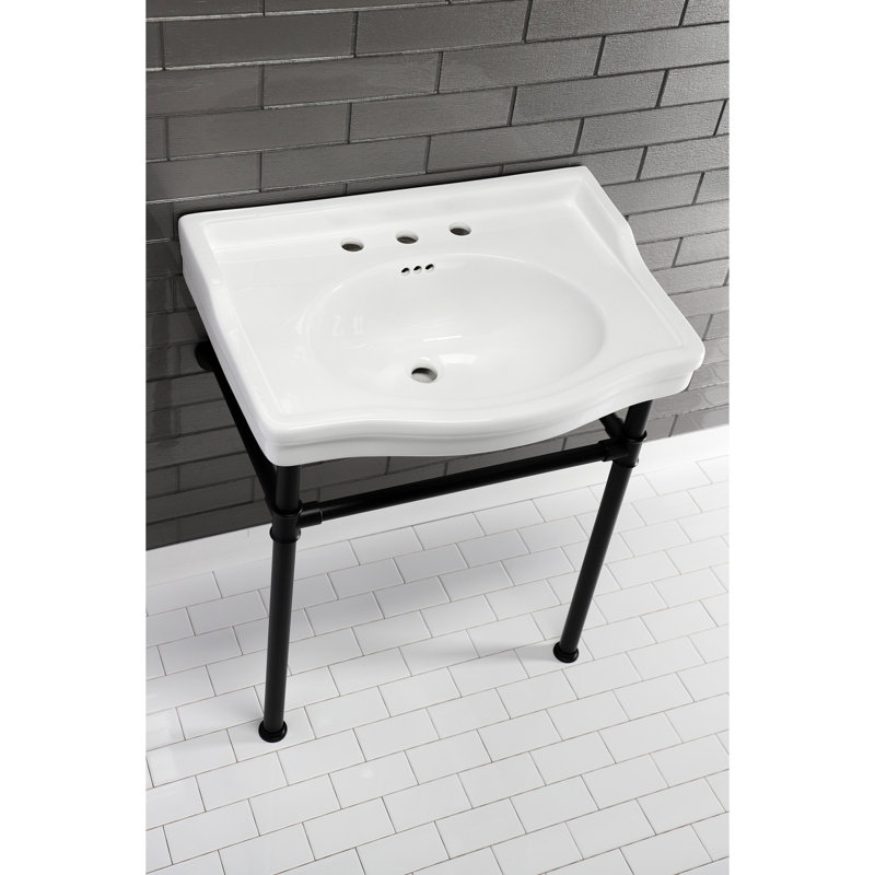 Kingston Brass Victorian 30-Inch Ceramic Console Sink Basin