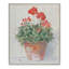 Ensemble de deux encadrements de fleurs blanches, brunes et rouges