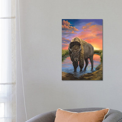 American Bison 1 Piece Wrapped Canvas Wall Art