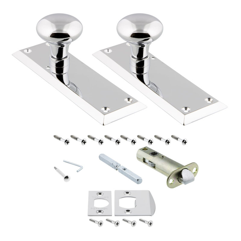 Plaque avec bouton de porte New York New York, Chrome brillant, 2-3/8 po