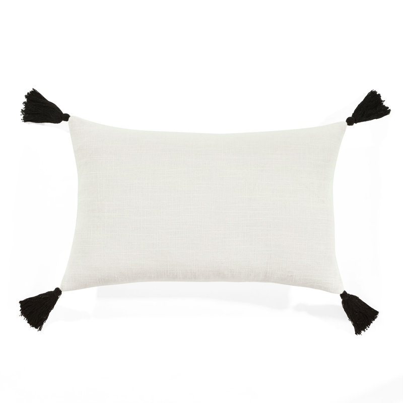 Let's Cuddle Embroidered Off-White Cotton Throw Pillow