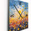 Horloge murale fleurs d'été coquelicots et boutons d'or-99639961