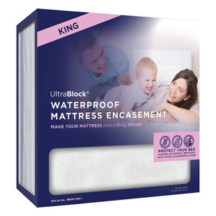 Housse de protection pour matelas à fermeture à glissière Ultrablock, très grand, blanc