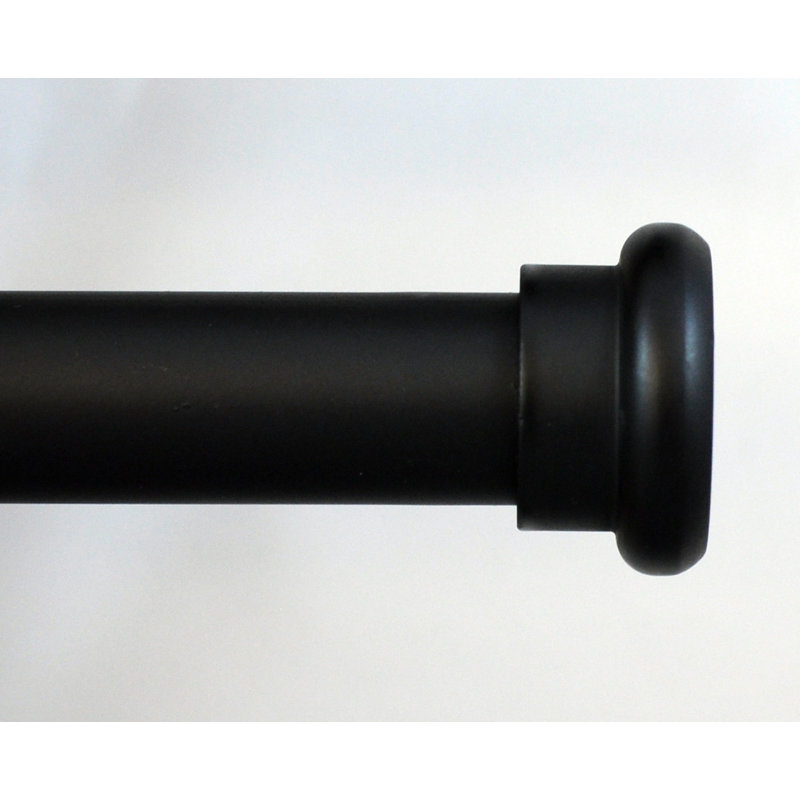 Tringle à rideaux simple 0,75 po Poppe, Noir, 0,75 po x l 48 po x P 0,75 po