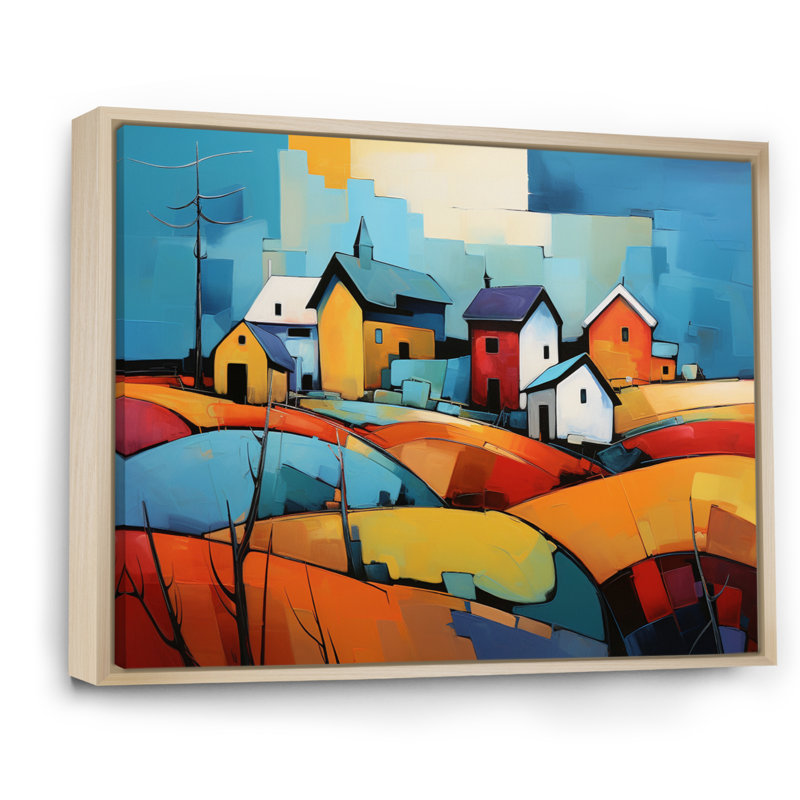 Collage Martaja Farmstead - impression, H 30 po x l 40 po x P 1,5 po, Cadre naturel flottant