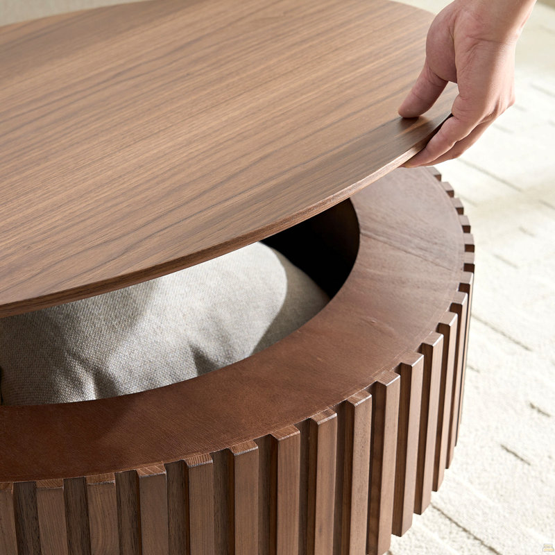 Petite table basse avec rangement 31,49 po, Noyer