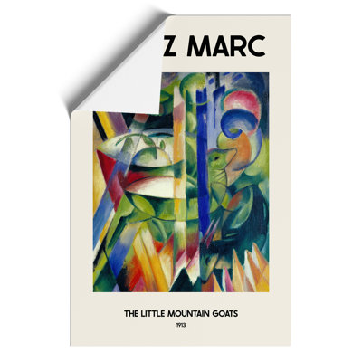 The Little Mountain Goats Print by Franz Marc - Frameless Print
