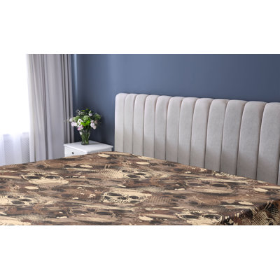 Drap-housse Ambesonne Spooky Design Halloween Goth Boho Champagne Umber Cocoa