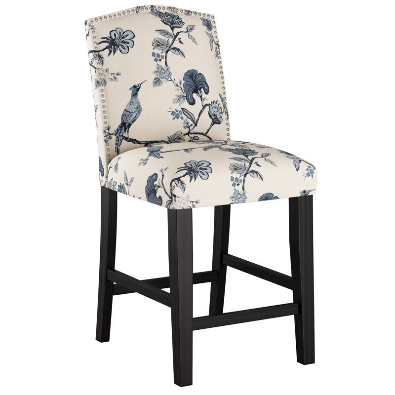 Tabouret de bar et de comptoir Delbreco, Tabouret de comptoir (siège d'une hauteur de 26 p, Espresso, Indigo Shaana