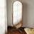 Oval Solid + Manufactured Wood Metal Full Length Mirror
