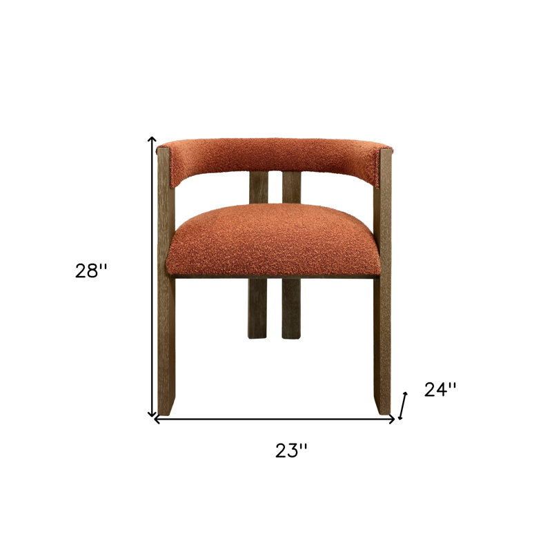 Chaise de salle à manger avec accoudoirs à dossier ouvert à boucle ouverte Burnt