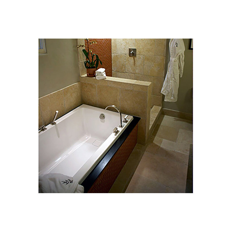 Marlie 66'' L Soaking Bathtub, Bone, Polished Chrome