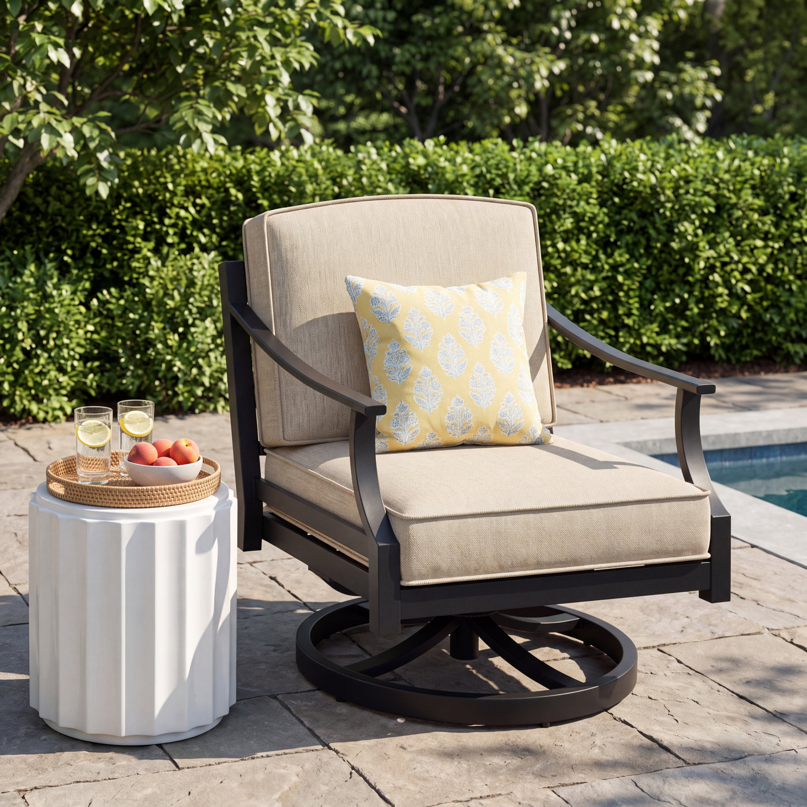 Tamarin Sunbrella® Swivel Patio Lounge Chair