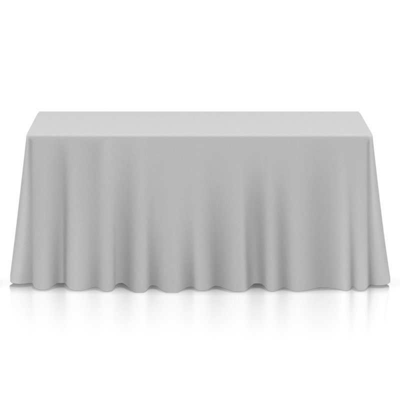 Silver Stain-Resistant Rectangular Polyester Tablecloth for Weddings