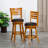 30" Bar Height Slat Back Swivel Stool-1007560713