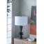 Lampe de table Dx "en aluminium noir avec deux accents ronds variables et abat-jour tambour