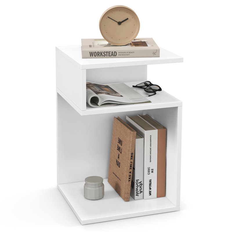 Breyah Side Table with Storage White 