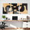 Motif de camouflage abstrait noir et beige, ensemble de 3 reproductions d'art sur toile tendue sur toile